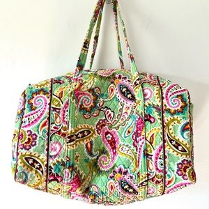 Vera Bradley Green Paisley duffel bag retired print Tutti Frutti